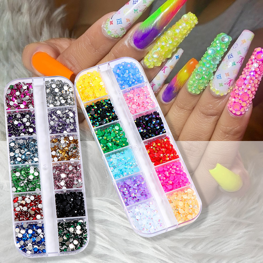 Resin Glitter Pack - Zestaw 2400 szt. żywicznych dżetów AB